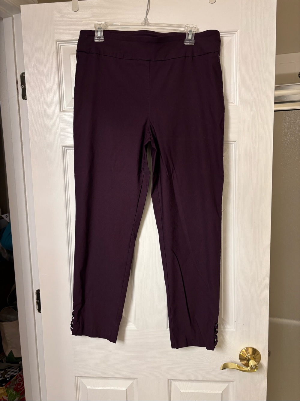 New w/out tags wine/plum Crop Pants. Sz 12.